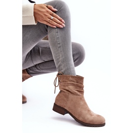 Evento Flache Damenstiefel aus Wildleder in Beige von Keresa 6