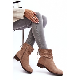 Evento Flache Damenstiefel aus Wildleder in Beige von Keresa 7