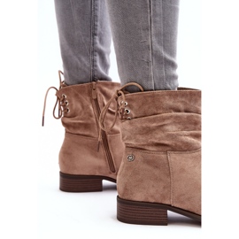 Evento Flache Damenstiefel aus Wildleder in Beige von Keresa 4
