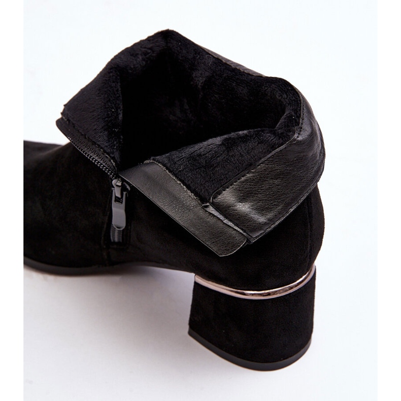 PE1 Damen-Stiefel mit hohem Absatz aus Wildleder, Schwarz, Mebassa 2