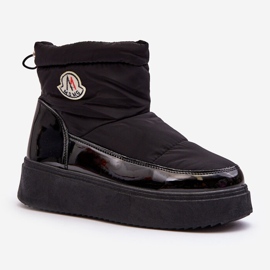 Damen-Plateau-Slip-On-Schneestiefel Schwarz Gattea 1