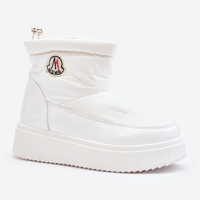 Damen-Plateau-Slip-On-Schneestiefel, Weiß Gattea 1