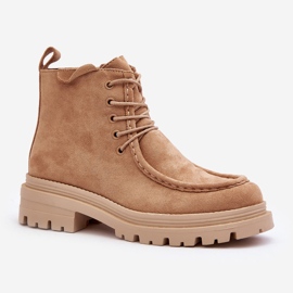 Damen-Stiefeletten mit Reißverschluss, Dunkelbeige Apolosi 1