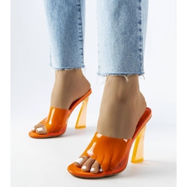 Orange transparente Pantoletten von Clichy 1