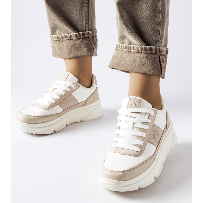 Weiße Big Star MM274500-Sneaker beige 1