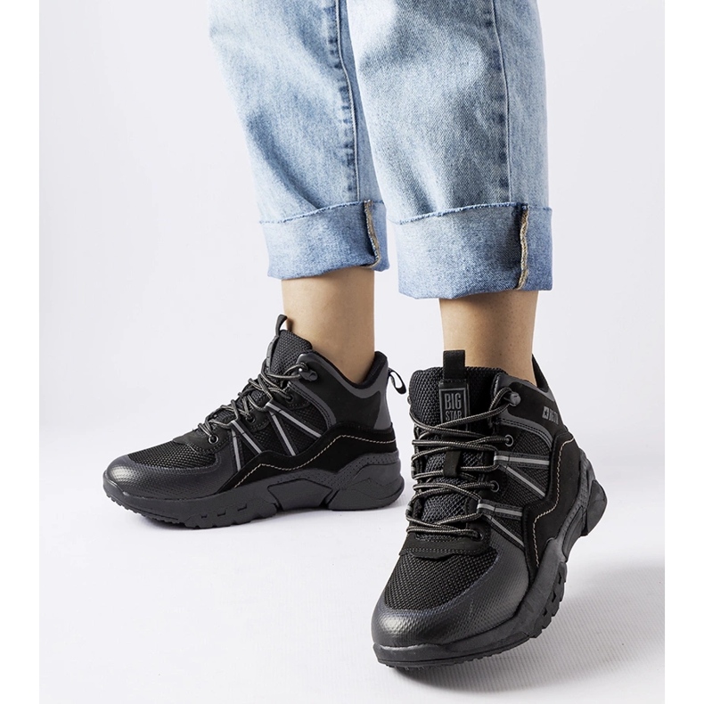 Schwarze Big Star Trekkingschuhe KK274218 1