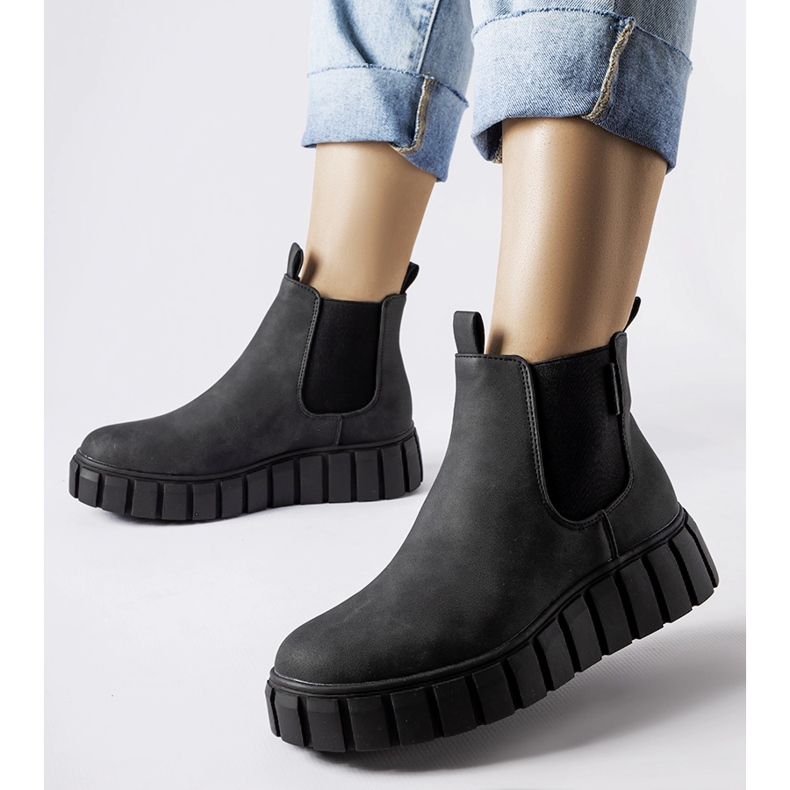 Schwarze Big Star MM274324 Slip-On-Stiefeletten 1