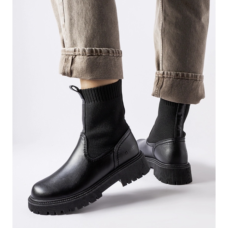 Schwarze Big Star MM274543 Slip-On-Stiefeletten 1