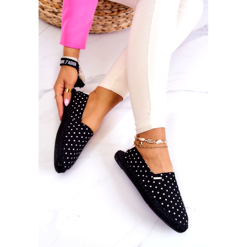 Big Star Polka Dot Espadrilles für Damen JJ274867 Schwarz 4