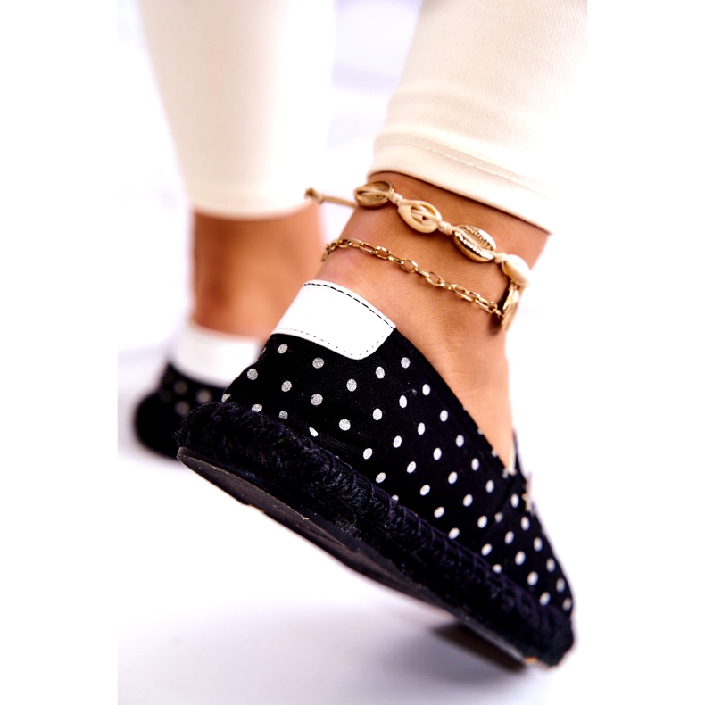 Big Star Polka Dot Espadrilles für Damen JJ274867 Schwarz 2