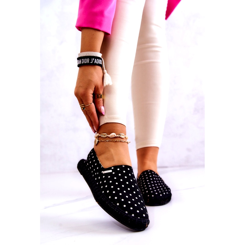 Big Star Polka Dot Espadrilles für Damen JJ274867 Schwarz 1