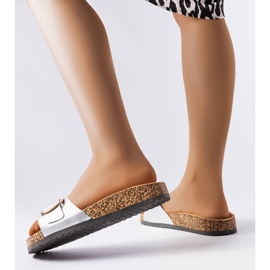 Pantoletten mit silbernen Schnallen von Benoit silber- 1