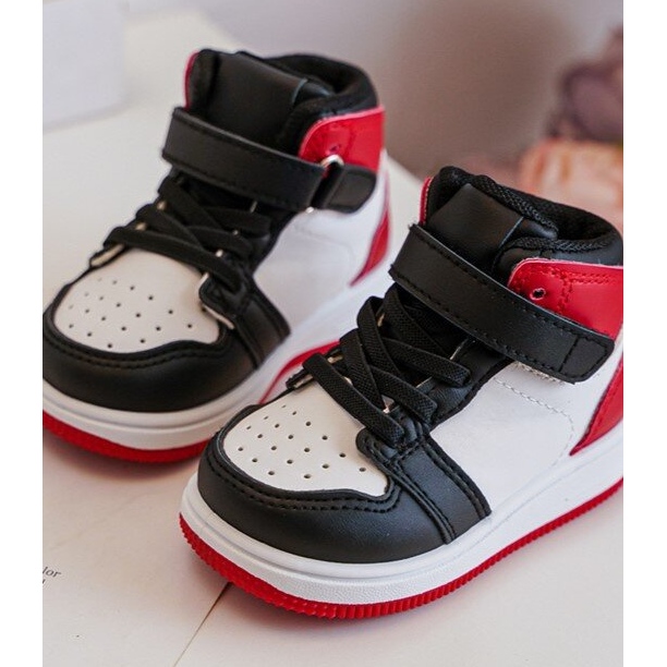 Hohe Kindersportschuhe Weiß und Rot Teredite 2