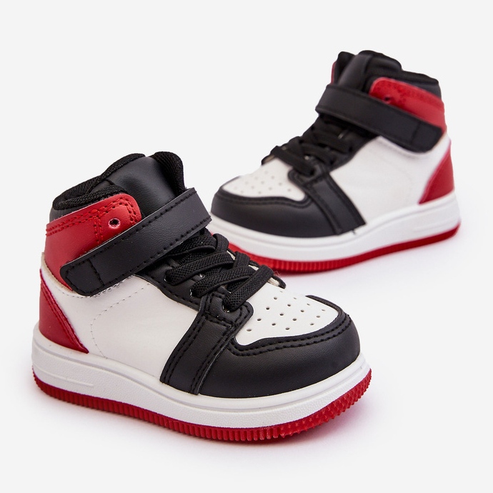 Hohe Kindersportschuhe Weiß und Rot Teredite 1