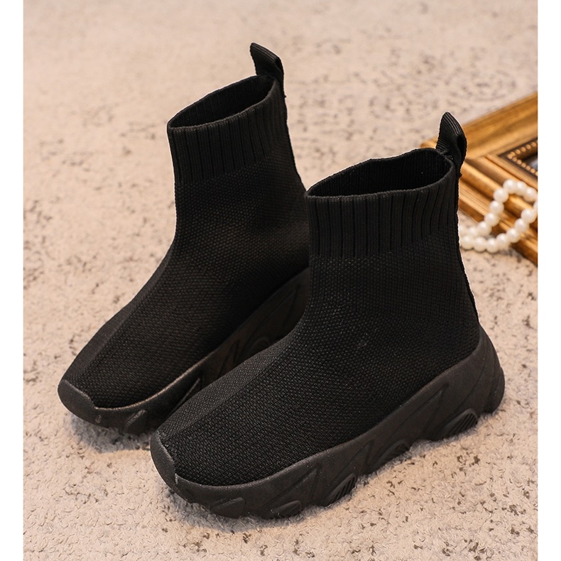 Schwarze Zaelin Sportsockenschuhe für Kinder 1