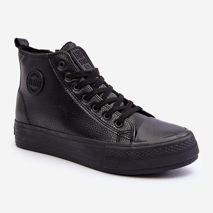 Isolierte High-Top-Sneaker für Herren mit Reißverschluss Black Big Star schwarz 1