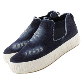 High-Top-Sneakers Z-5 Navy geprägte Inschriften marineblau 2
