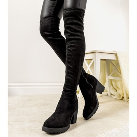 Schwarze Stiefel am isolierten Pakunsso-Pfosten 1