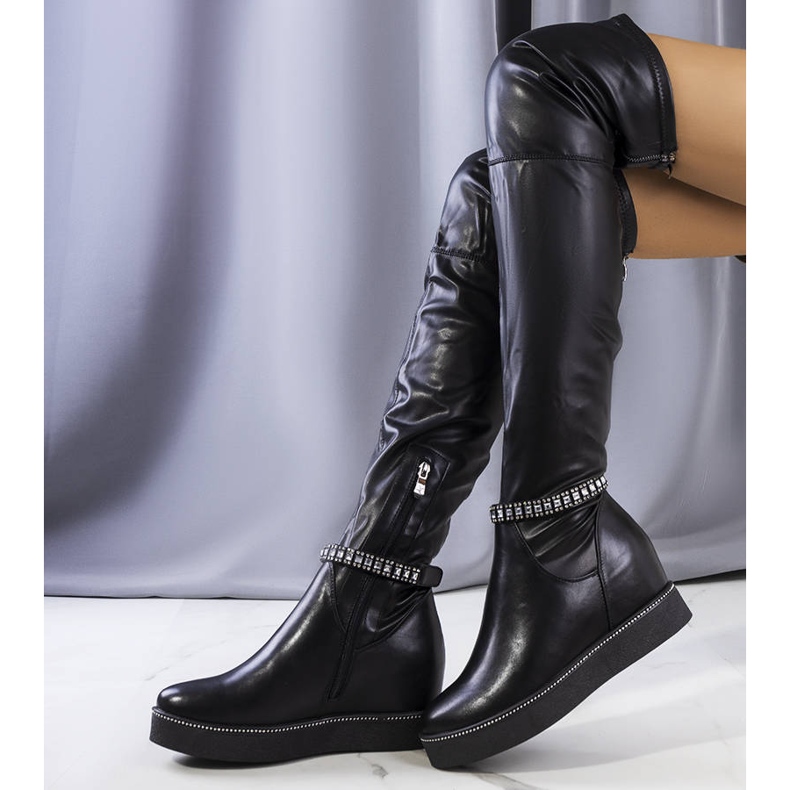 PA1 Schwarze Keilstiefel von Loera 1