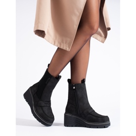 Goodin Schwarze Wildleder-Stiefeletten von Shelovet 1