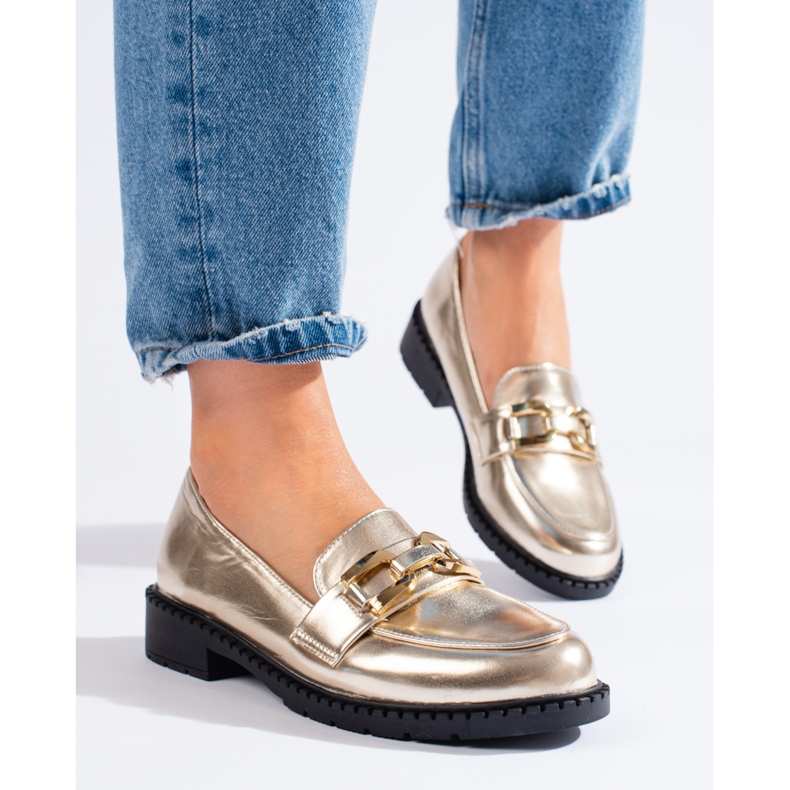 Goldene Damenschuhe von Shelovet 1