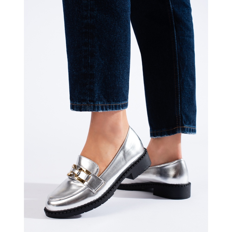 Shelovet silberne Damenschuhe silber- 1