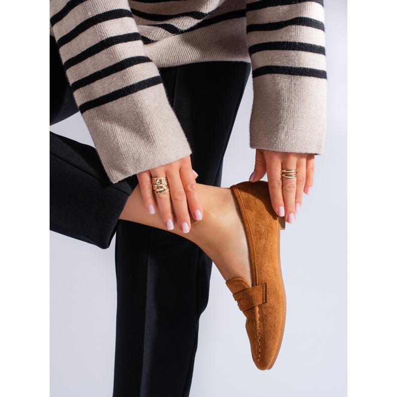 Bequeme Damen-Herrenschuhe aus Kamelleder von Shelovet aus Wildleder braun 1