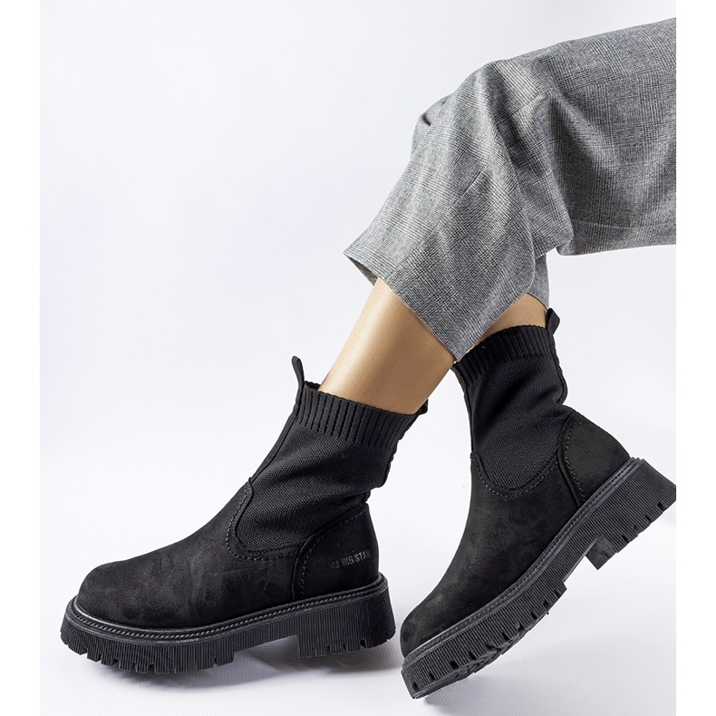 Schwarze Sockenstiefel Big Star MM274540 1