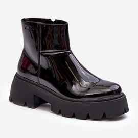 Damenstiefel aus Lackleder GOE MM2N4058 Schwarz 1