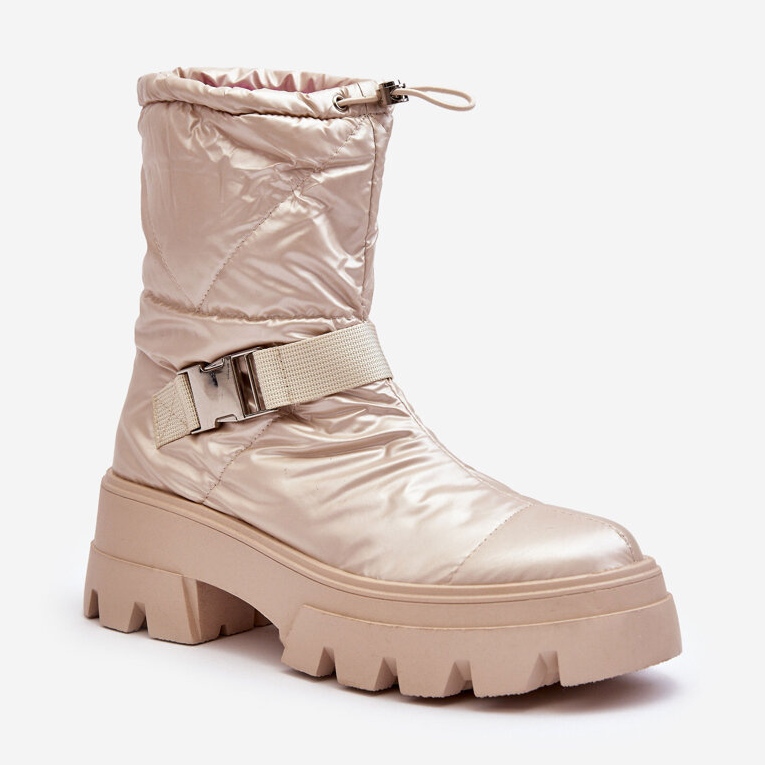 PH2 Damenstiefel mit massiver Sohle und flachem Absatz, Beige Werikse 1
