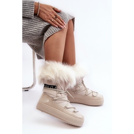 PS1 Damen-Schneestiefel mit Schnürung Hellbeige Santero 1