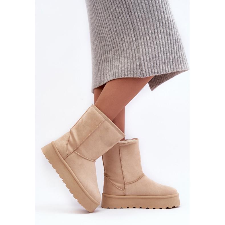 PS1 Beige Abrams Damen-Schneestiefel mit Pelzisolierung 2