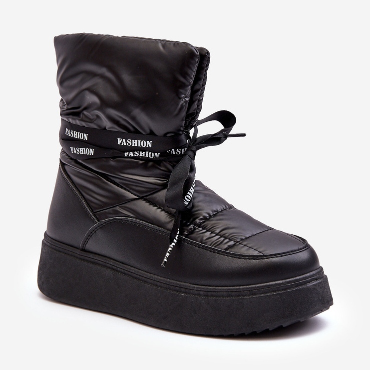 PS1 Damen-Schneestiefel mit Zierschnürung Schwarz Siracna 1