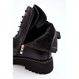 Damen-Arbeiterstiefel mit Verzierung Schwarz S.Barski MR870-68 2