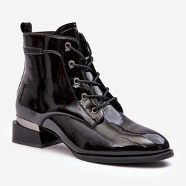 Vinceza Isolierte Lacklederstiefel mit Reißverschluss, Black Achonia schwarz 1