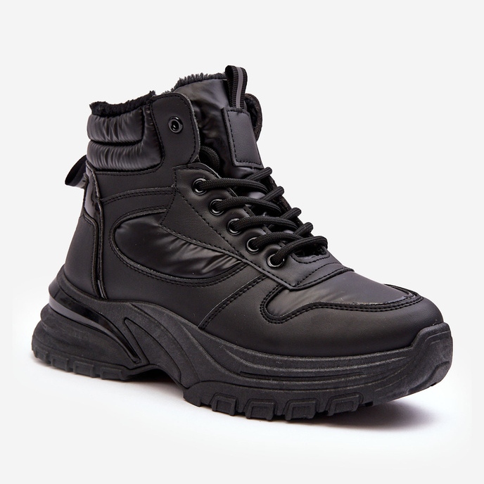 PE1 Isolierte Damen-Sportschuhe mit Schnürung in Schwarz von Dejana 1