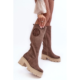 Lewski Shoes Overknee-Stiefel aus Wildleder für Damen, Braun, Lewski 3367 2