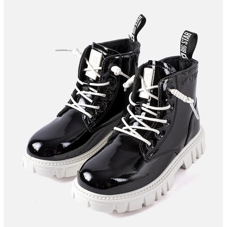 Schwarze Lackstiefeletten Big Star MM374147 1