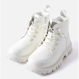 Weiße Lackstiefeletten Big Star MM374142 1