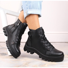 Schwarze Damenstiefeletten Potocki SZ12168 1