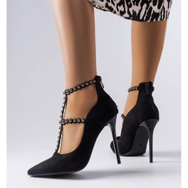 BM Schwarze Pins verziert mit einem Prunella-Streifen 2