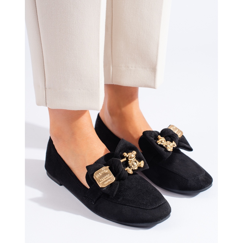 Schwarze Wildledermokassins für Damen von Shelovet 1