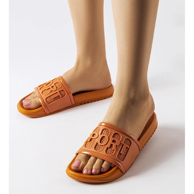 Moiariello-Sandalen aus orangefarbenem Gummi 1