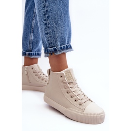 Isolierte Damen-Sneaker mit Reißverschluss, hellbeige, Big Star MM274018 1