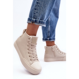 Isolierte Damen-Sneaker mit Reißverschluss, hellbeige, Big Star MM274018 2