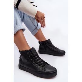 Isolierte Damen-Sneaker mit Reißverschluss, Schwarz, Big Star MM274020 2