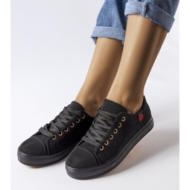 Schwarze Textil-Sneaker von Descoteaux 1