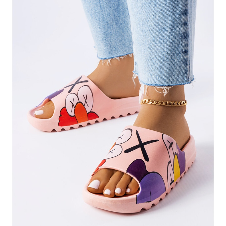 Rosa Flip-Flops mit Profil und Lindale-Aufdruck 1