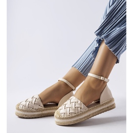 Beige Plateau-Espadrilles von Gour 1