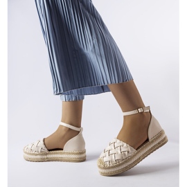 Beige Plateau-Espadrilles von Gour 2